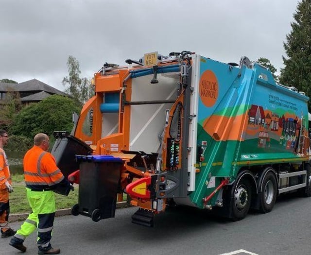 New Year's Day week bin collection dates and changes in Powys