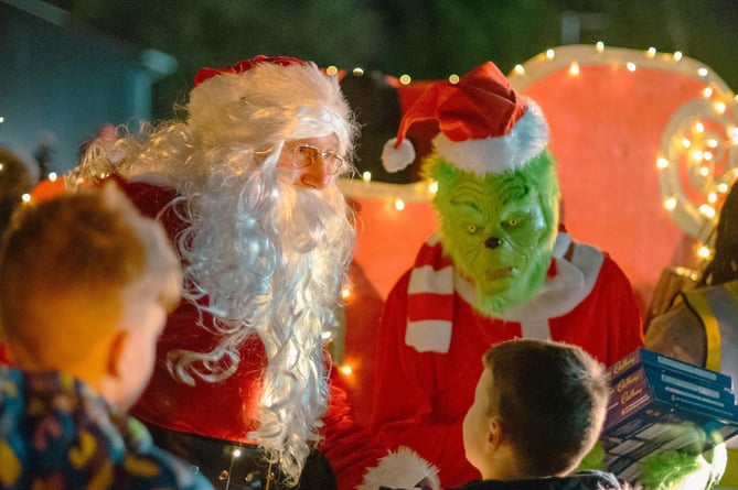 Father Christmas is getting ready to spread festive cheer at Brecon High School