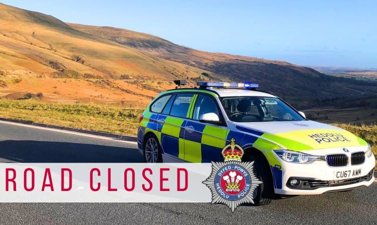 Road closed dyfed powys