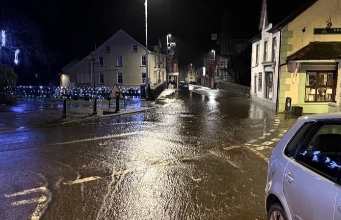 Fire crews responded to flooding in Llanwrtyd Wells