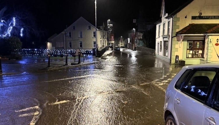 Fire crews responded to flooding in Llanwrtyd Wells