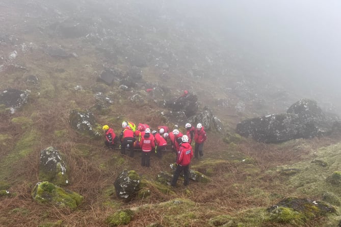 Training in action: Mountain rescuers practice key rescue techniques