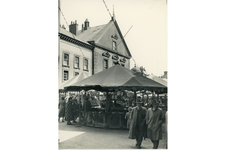 The fair in front of Brecon's Guildhall