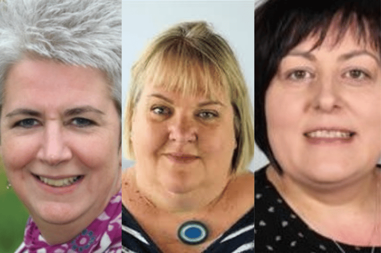 Jane Thomas (left), Cllr Ange Williams (centre), and Cllr Beverley Baynham (right)