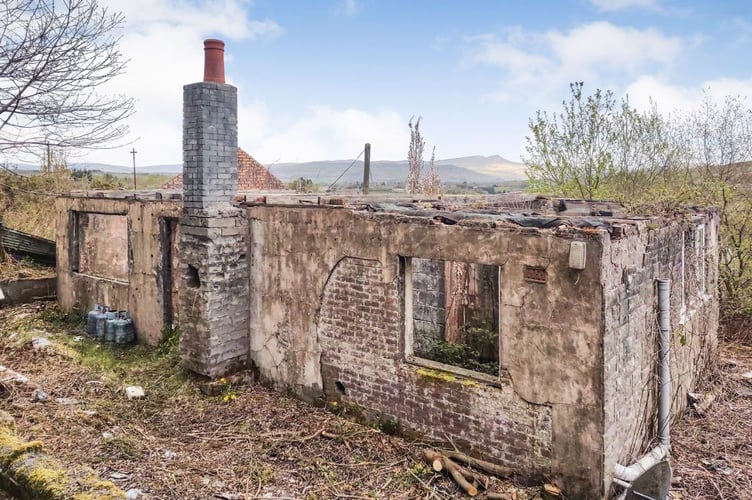 The overgrown remains of a cottage in the Upper Dulais valley, now sold for £6,500