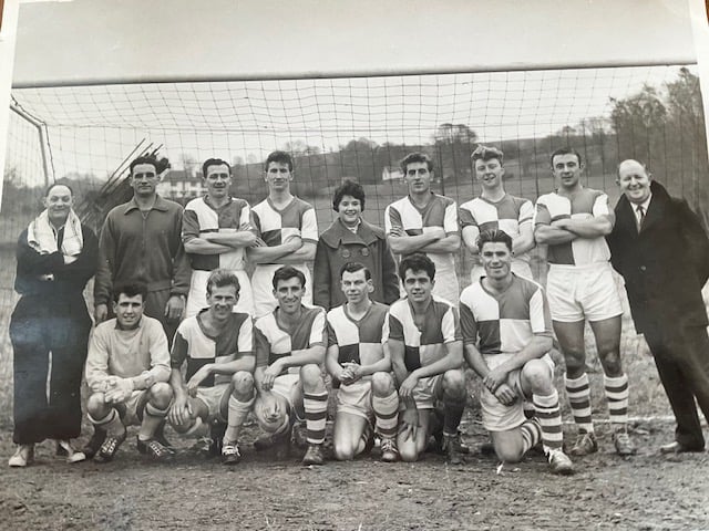 The 1960/61 Llandrindod Wells team, pictured at their Broadway ground