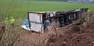 Overturned lorry closes A470 near Llyswen for multiple hours