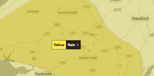 Wind and rain warnings issued for Brecon and Radnorshire this weekend