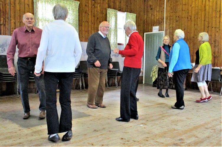 The group in action at Glasbury Village Hall