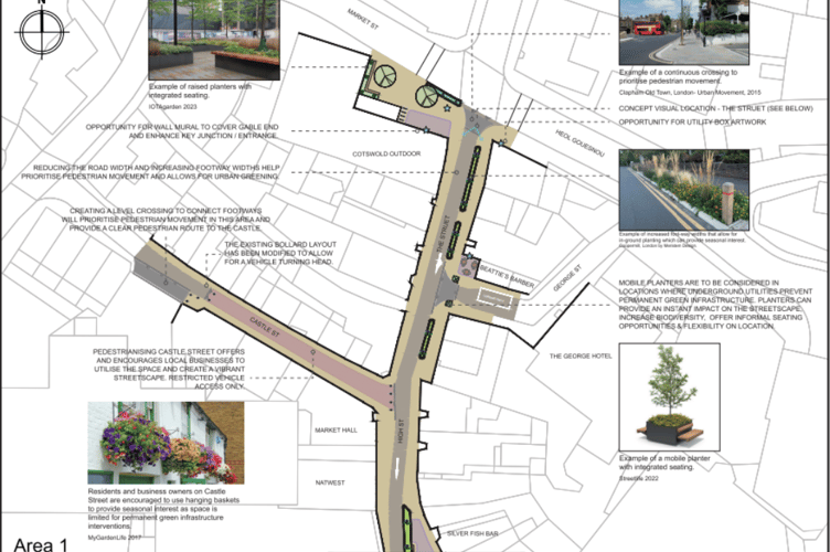 Drawn up plans for the Struet and Castle Street. (Brecon)